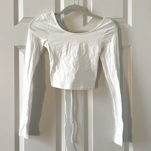 Aeropostale Open Back White Long Sleeve Top